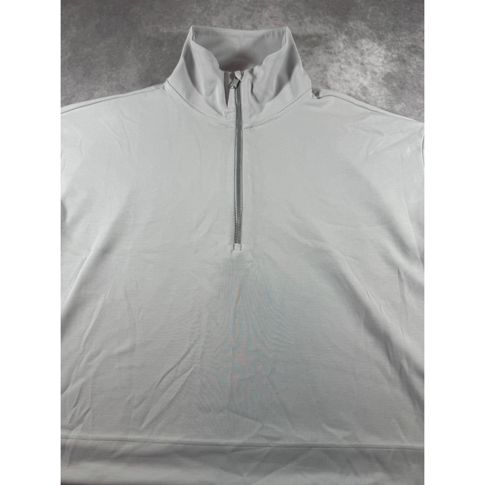 Athleta Womens Quarter Zip Pullover Light Gray Mock Neck Activewear Size Large - Picture 3 of 6